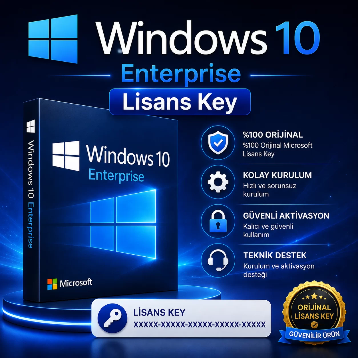 Windows Enterprise dijital lisans görseli